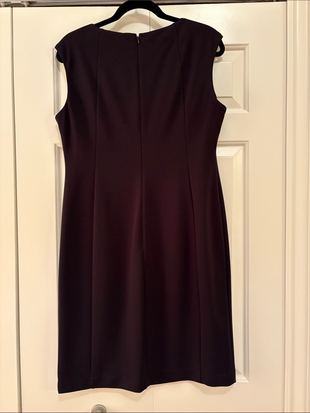 Calvin Klein Sleeveless Sheath Dress with Gold Ring Necklace Detail in Black - Picture 3 of 3